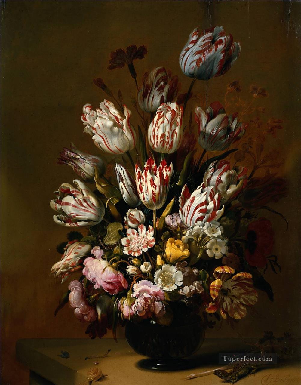 Hans Bollongier Stilleven met bloemen Flowering Oil Paintings